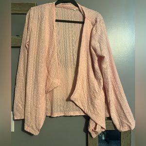 Eyelet style light pink cardigan